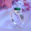 Emerald Filigree Silver Ring for Men